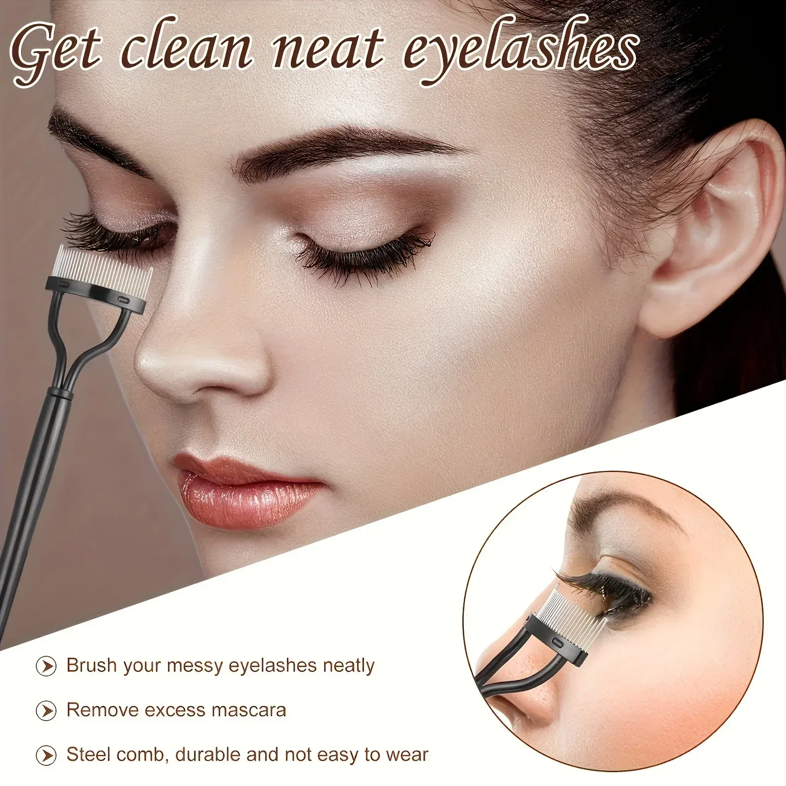 Détail des finitions des outils de maquillage pour les yeux