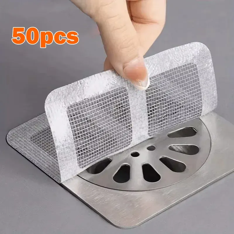 Filtre de douche jetable en maille, attrape-cheveux pour douche, lavabo et évier