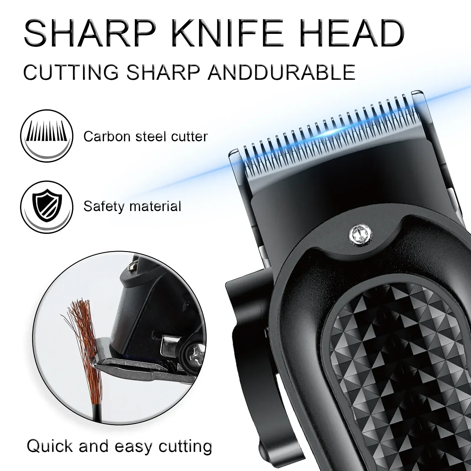 Tondeuse à cheveux électrique Hiena HYN-212 sans fil rechargeable USB, tondeuse à barbe pour hommes, outil de coupe 3