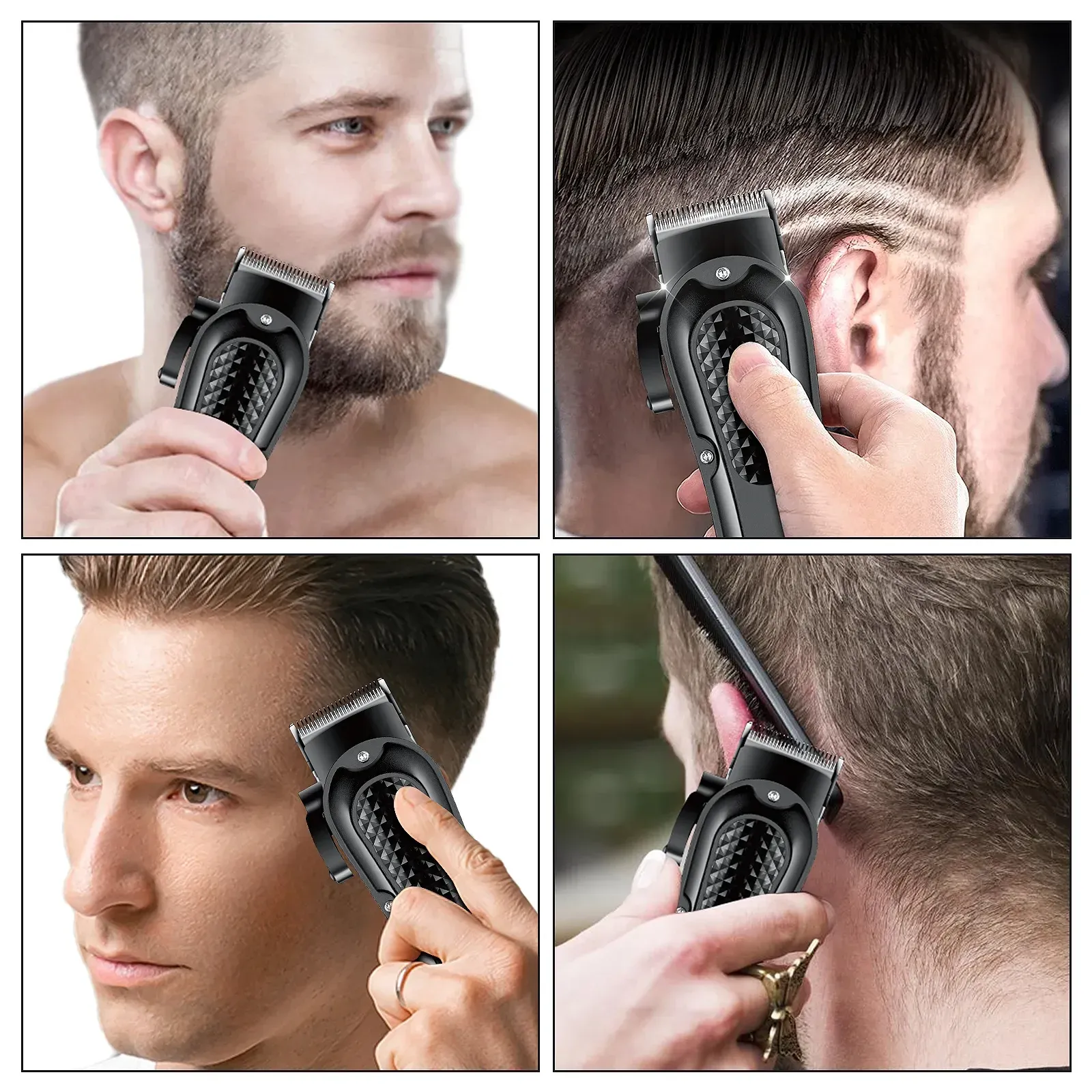 Tondeuse à cheveux électrique Hiena HYN-212 sans fil rechargeable USB, tondeuse à barbe pour hommes, outil de coupe 4