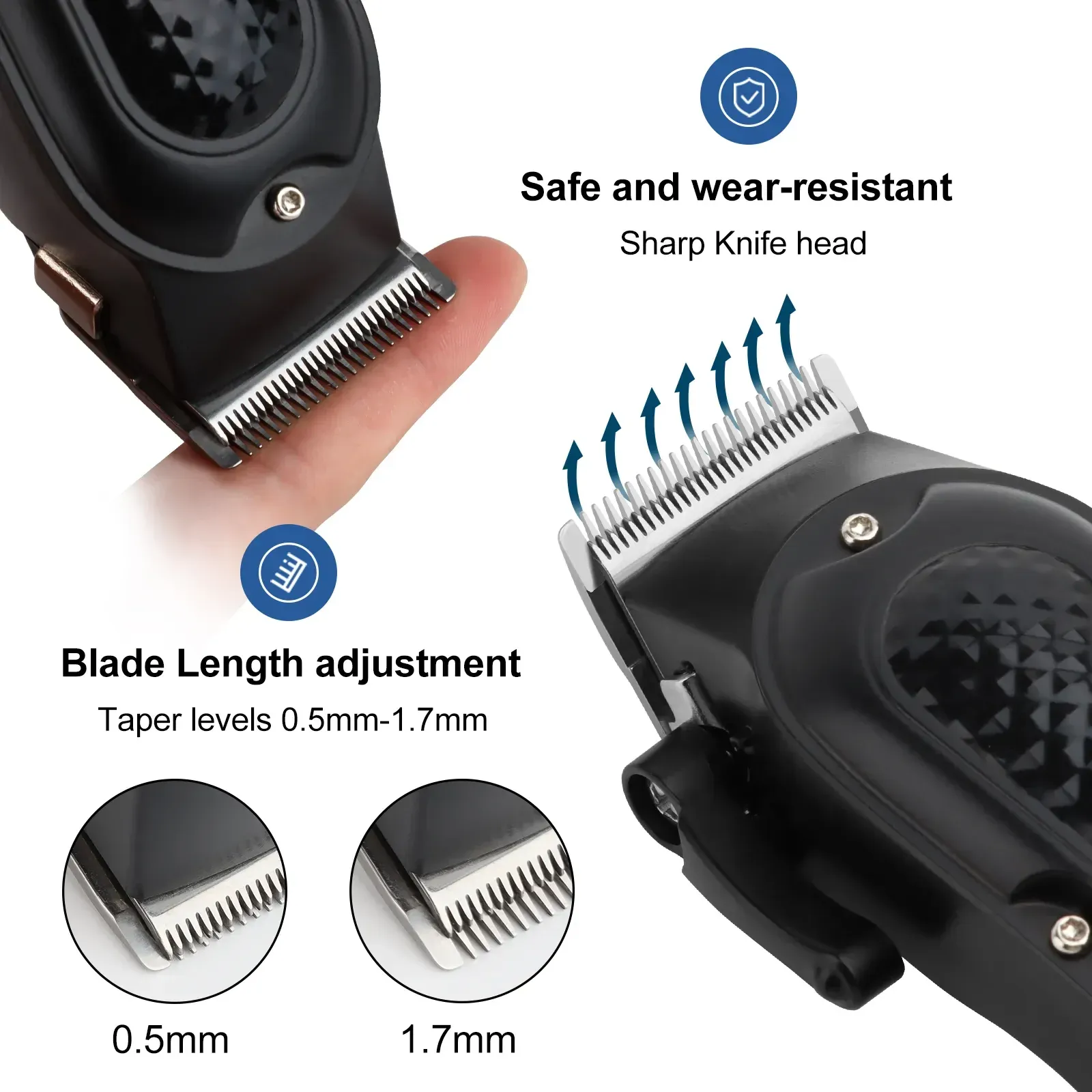 Tondeuse à cheveux électrique Hiena HYN-212 sans fil rechargeable USB, tondeuse à barbe pour hommes, outil de coupe 6