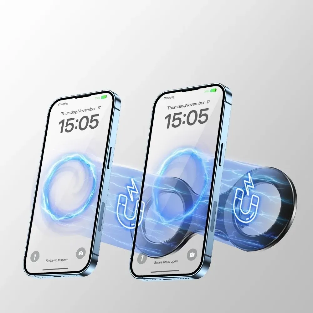 Support de téléphone magnétique double tête pour voiture, réglable, avec rotule sphérique 17 mm, support de navigation durable à double position 2