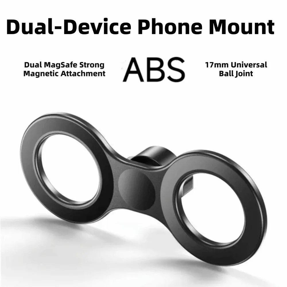Support de téléphone magnétique double tête pour voiture, réglable, avec rotule sphérique 17 mm, support de navigation durable à double position 8