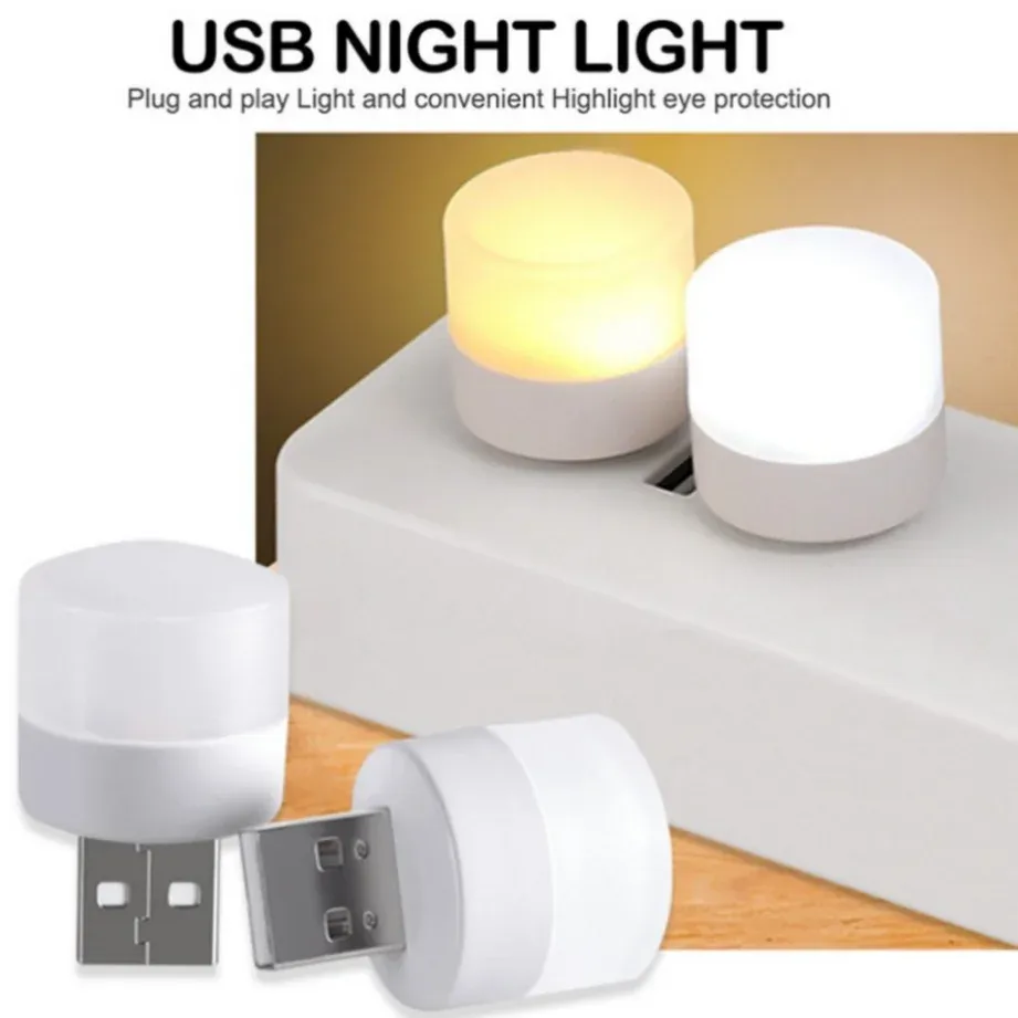 Lot de 5 mini lampes LED USB de lecture pour livre, camping, batterie externe et ordinateur portable 4