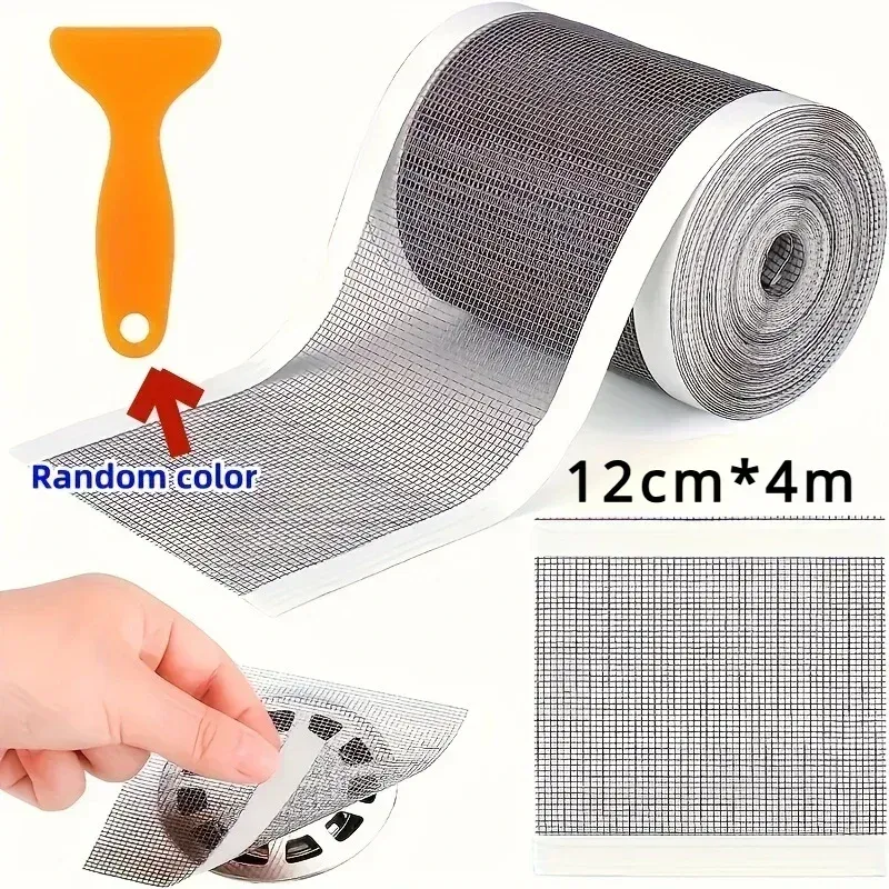 Attrape-cheveux de douche à découper, filtre à cheveux pour évier, autocollant de vidange en forme de poulet, maille HOKitchen, 12 cm x 4 m - Image 1