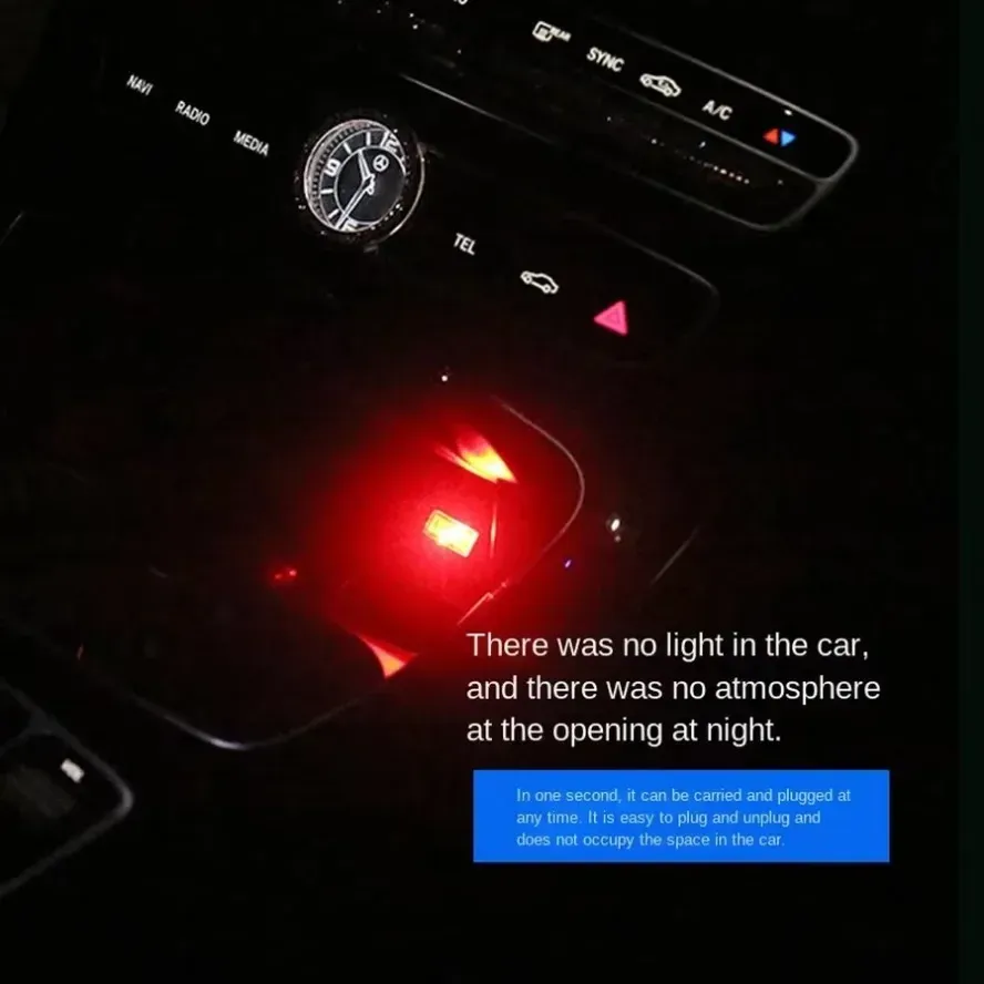 Mini veilleuse LED USB à 5 modes d'éclairage, lumière d'ambiance néon décorative pour l'intérieur de voiture 3