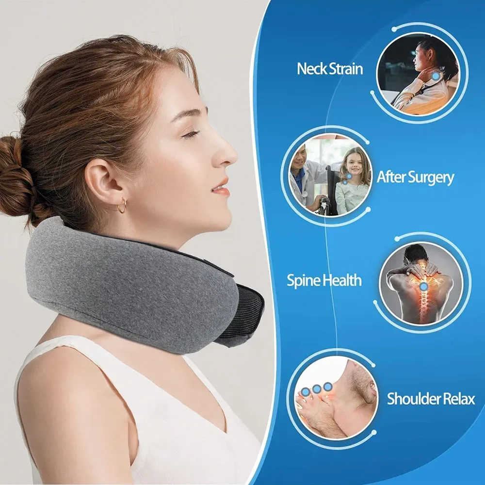 Oreiller de voyage en mousse à mémoire de forme en forme de U, soutien cervical doux et portable 4