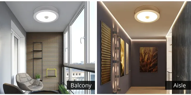 Plafonnier LED, détail du capteur