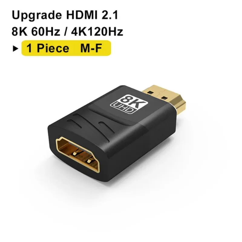MIZIQIER Adaptateur HDMI 2.1 mâle vers femelle 8K 60 Hz, 4K 120 Hz, 48 Gbps, compatible PS5, PS4, HDTV, Roku, TV Stick et PC 7