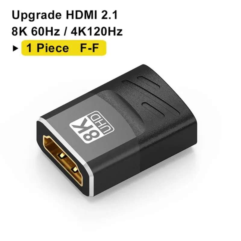 MIZIQIER Adaptateur HDMI 2.1 mâle vers femelle 8K 60 Hz, 4K 120 Hz, 48 Gbps, compatible PS5, PS4, HDTV, Roku, TV Stick et PC 8