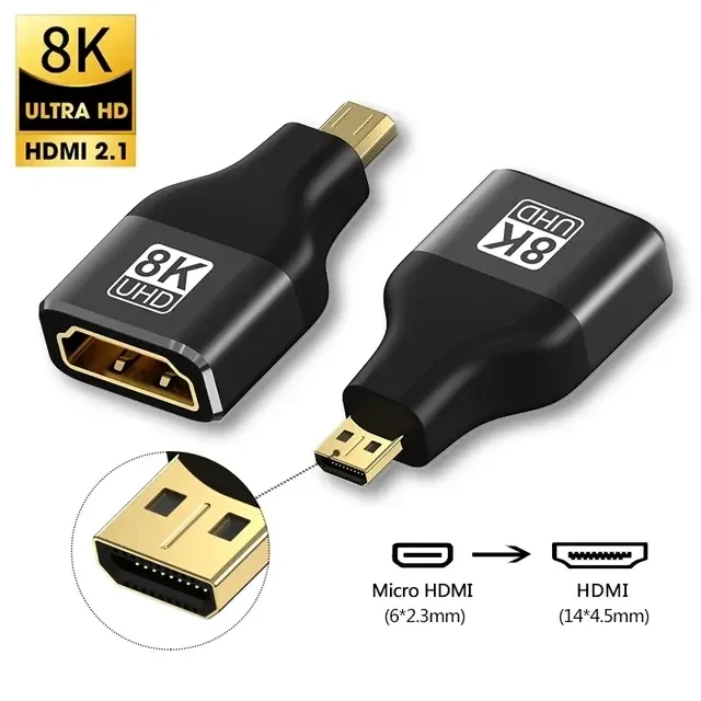 MIZIQIER Adaptateur HDMI 2.1 mâle vers femelle 8K 60 Hz, 4K 120 Hz, 48 Gbps, compatible PS5, PS4, HDTV, Roku, TV Stick et PC 13
