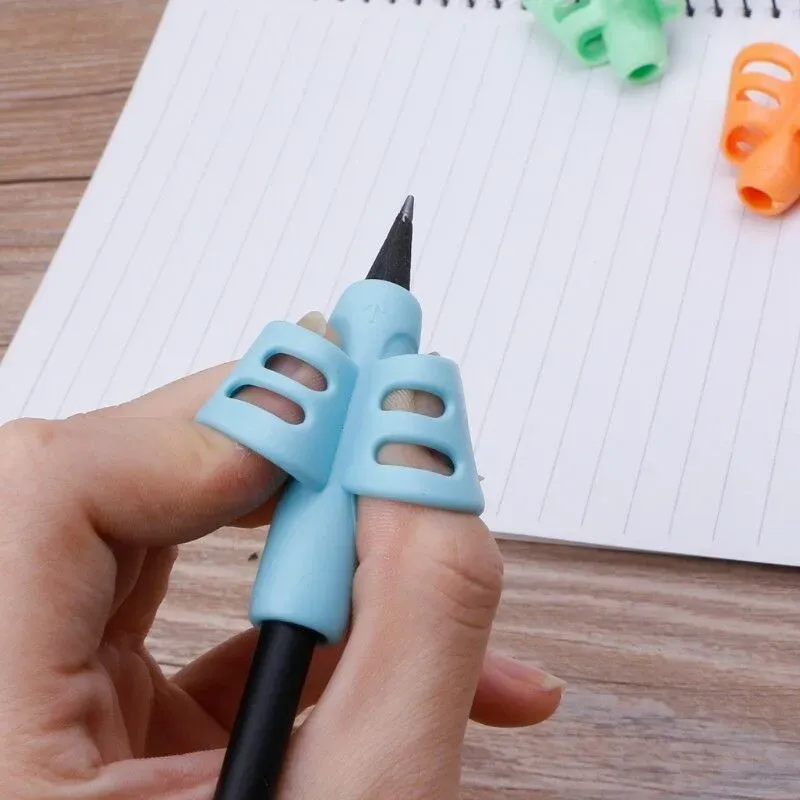 Correcteur de prise du crayon 3 doigts / 2 doigts, outil de correction de posture pour enfants, porte-stylo d'écriture, lot de 12, 9 ou 1 pièces 4