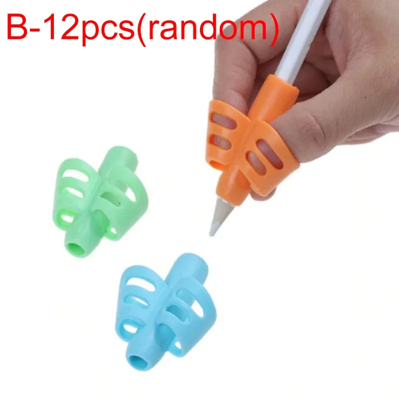 Correcteur de prise du crayon 3 doigts / 2 doigts, outil de correction de posture pour enfants, porte-stylo d'écriture, lot de 12, 9 ou 1 pièces 12