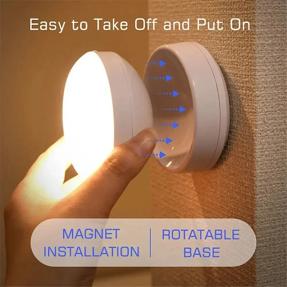 Veilleuse LED USB rechargeable à induction humaine pour chevet, maison et garde-robe, avec capteur de mouvement 2