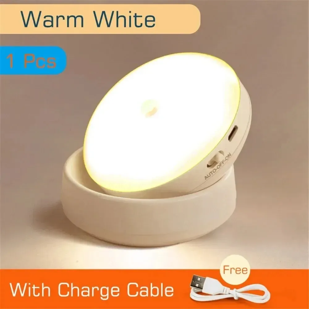 Veilleuse LED USB rechargeable à induction humaine pour chevet, maison et garde-robe, avec capteur de mouvement 7