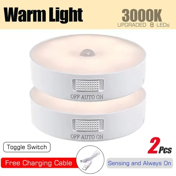 Veilleuse LED à détecteur de mouvement rechargeable par USB, idéale pour la cuisine, la chambre, l'escalier et le couloir 10