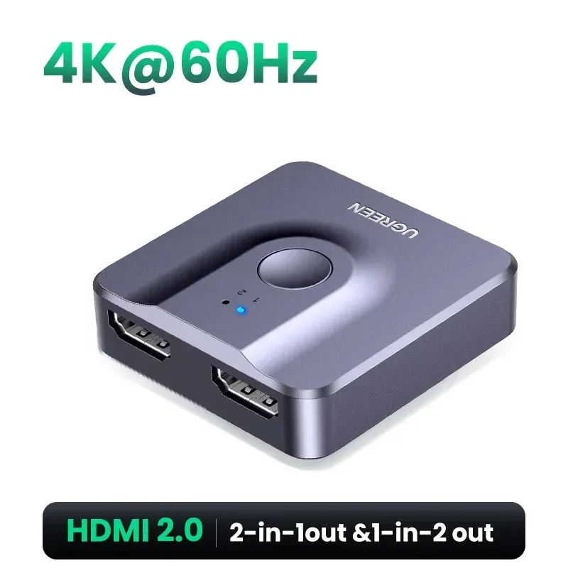 UGREEN Commutateur HDMI 4K bidirectionnel pour Xiaomi Mi Box, compatible Xbox, PS4, TV Box 8