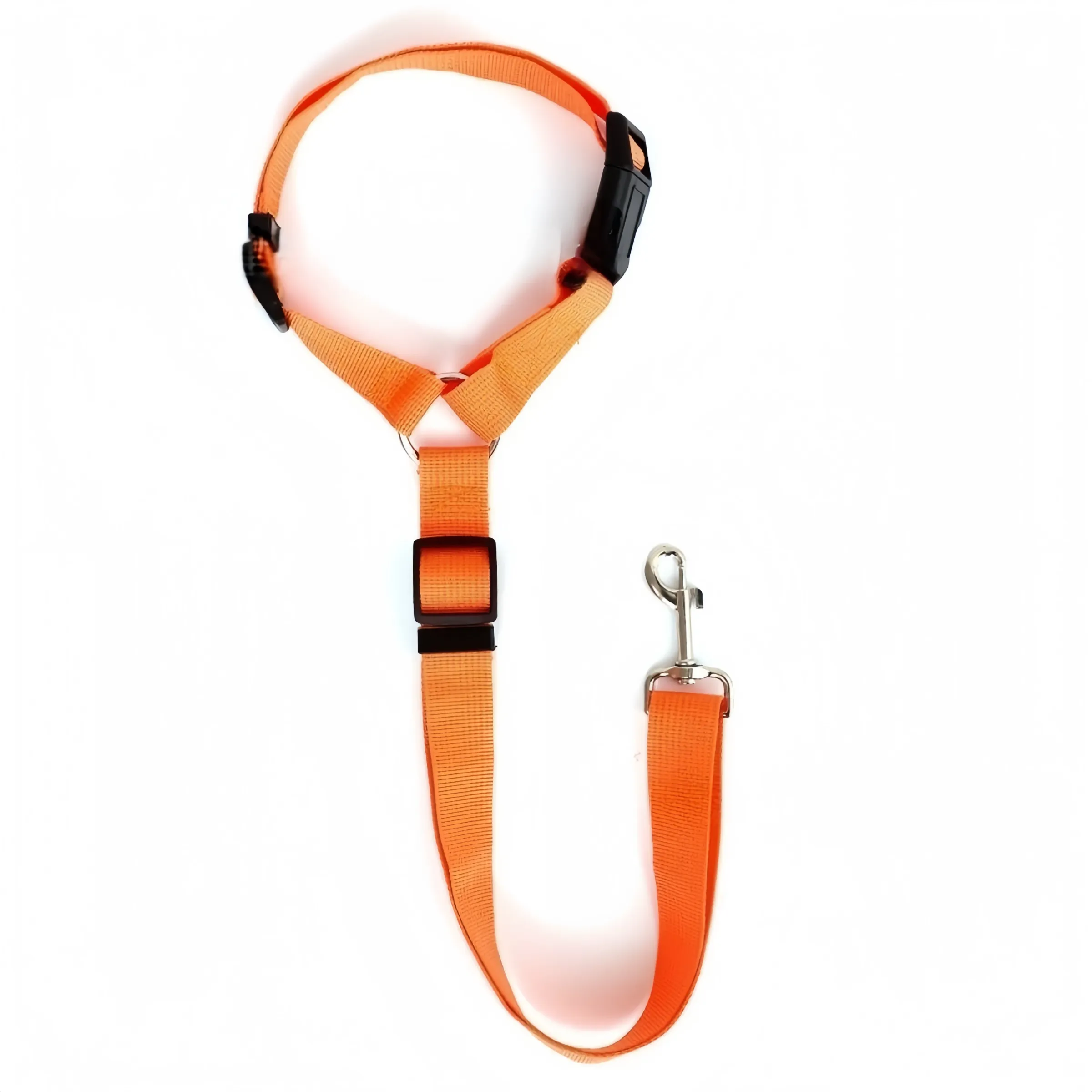 Ceinture de sécurité 2 en 1 pour voiture en nylon, unie, avec laisse en plomb, harnais réglable pour chien et collier pour animaux de compagnie 13