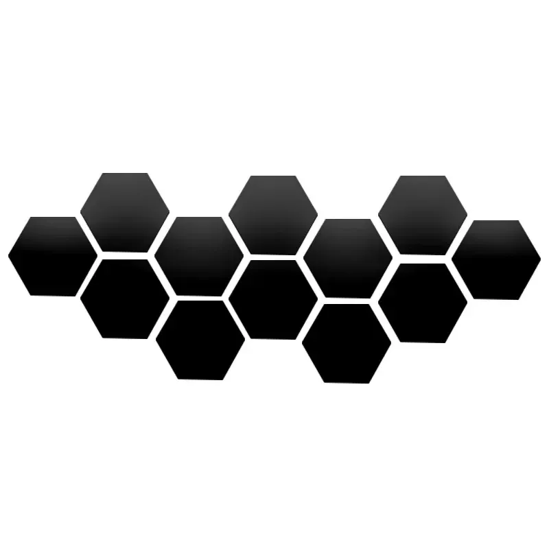 Lot de 6 ou 12 stickers muraux 3D hexagonaux miroir or rose, autocollants 15