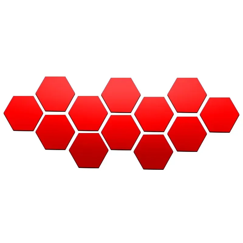 Lot de 6 ou 12 stickers muraux 3D hexagonaux miroir or rose, autocollants 14