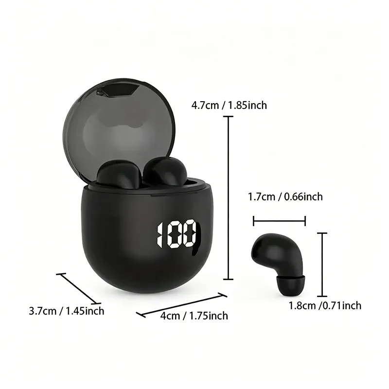 Écouteurs sans fil SK18 Invisible Sleep, Bluetooth 5.4, mini écouteurs à réduction de bruit, commande tactile, micro intégré 3