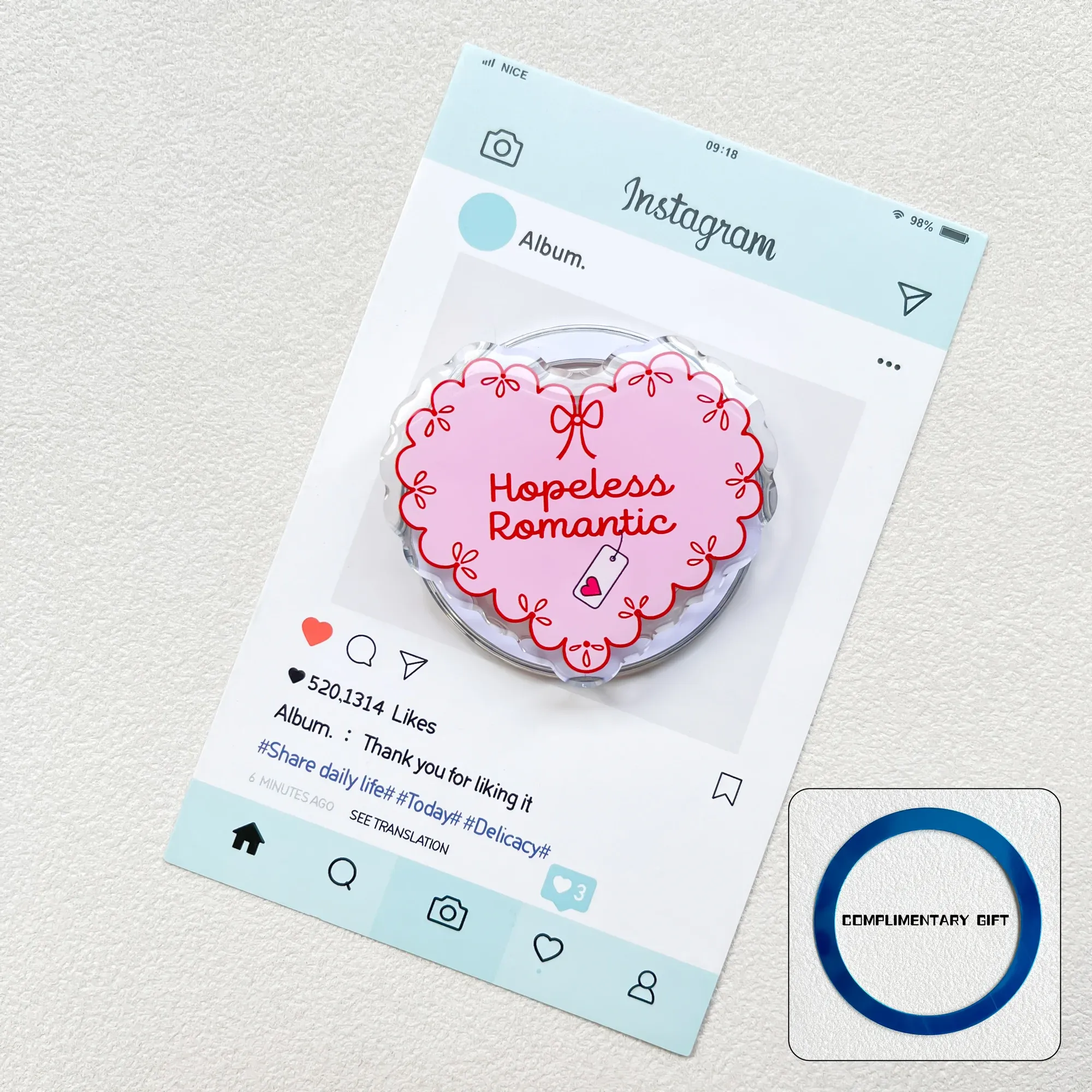 Support de téléphone magnétique en acrylique kawaii INS, support télescopique portable de dessin animé, cadeau d'anniversaire pour fille 8