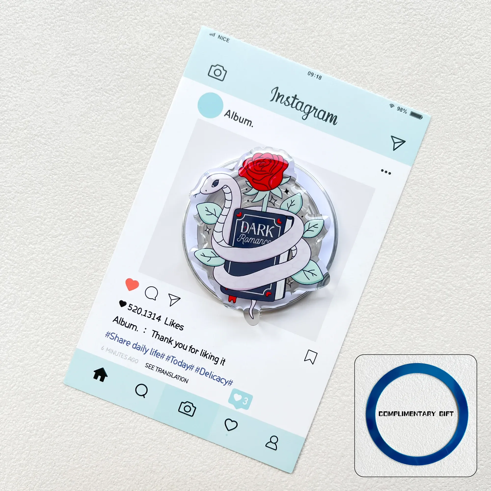 Support de téléphone magnétique en acrylique kawaii INS, support télescopique portable de dessin animé, cadeau d'anniversaire pour fille 10