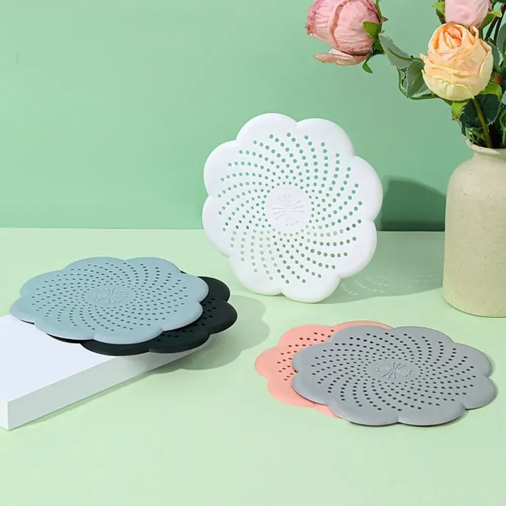 Crépine de drain en silicone en forme de fleur, filtre d'évier en maille anti-blocage des cheveux 2