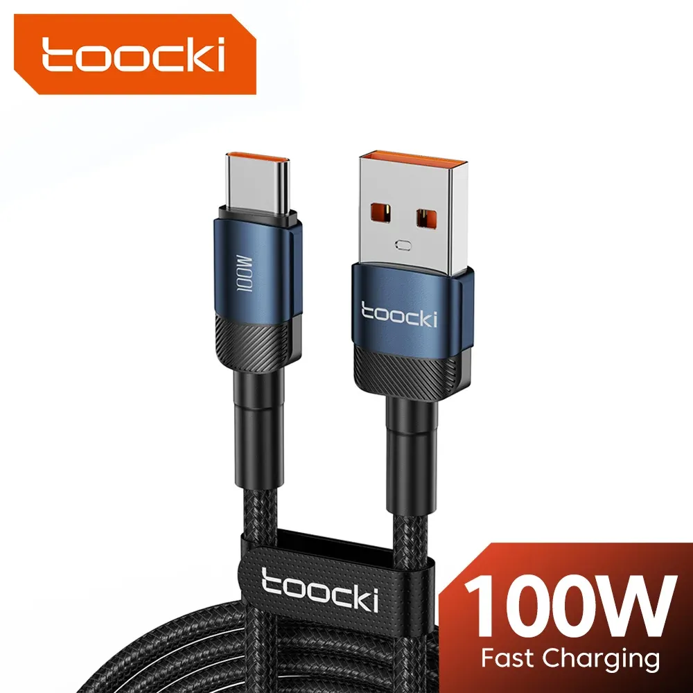 Câble USB vers USB-C Toocki 6A, charge rapide PD 100W, compatible Huawei, Xiaomi, Samsung et OnePlus