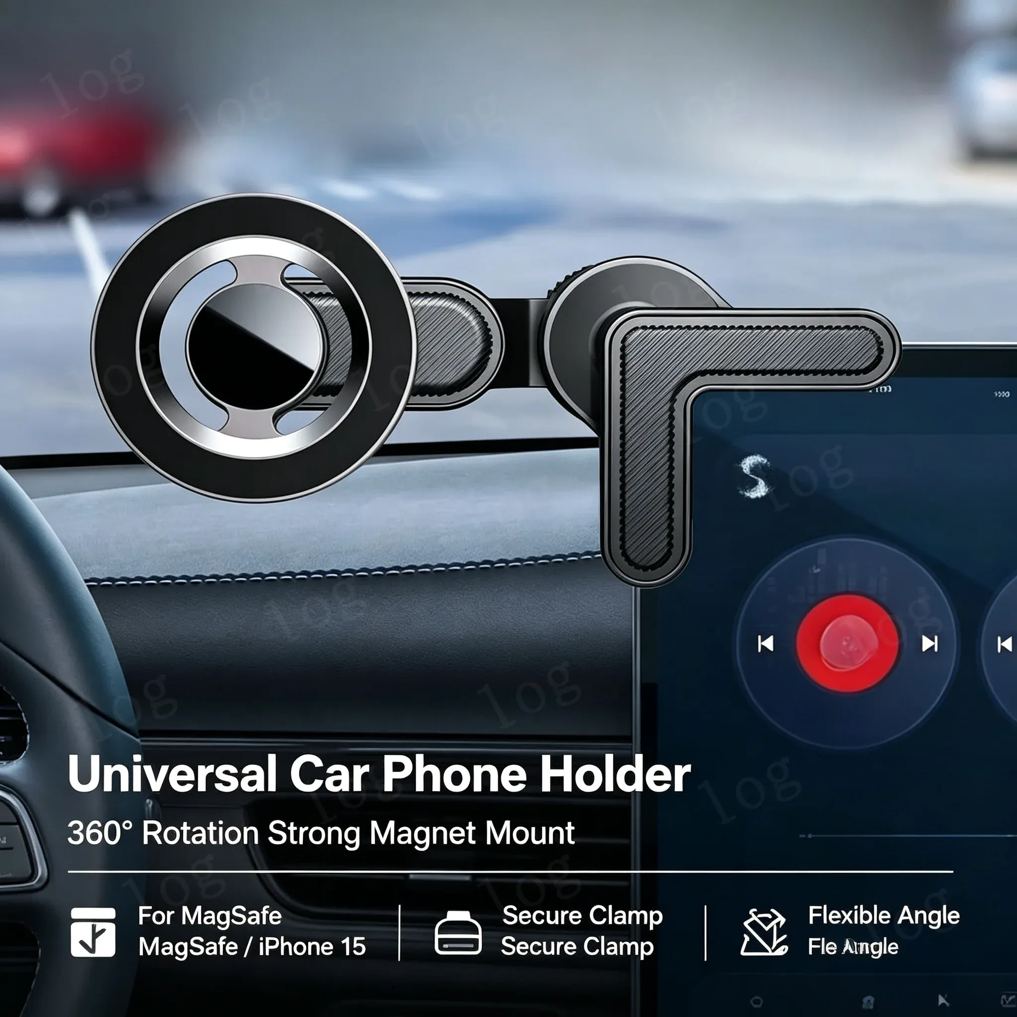 Support magnétique universel pour téléphone portable, rotation à 360 degrés, aimant puissant, compatible iPhone 15 MagSafe et Xiaomi