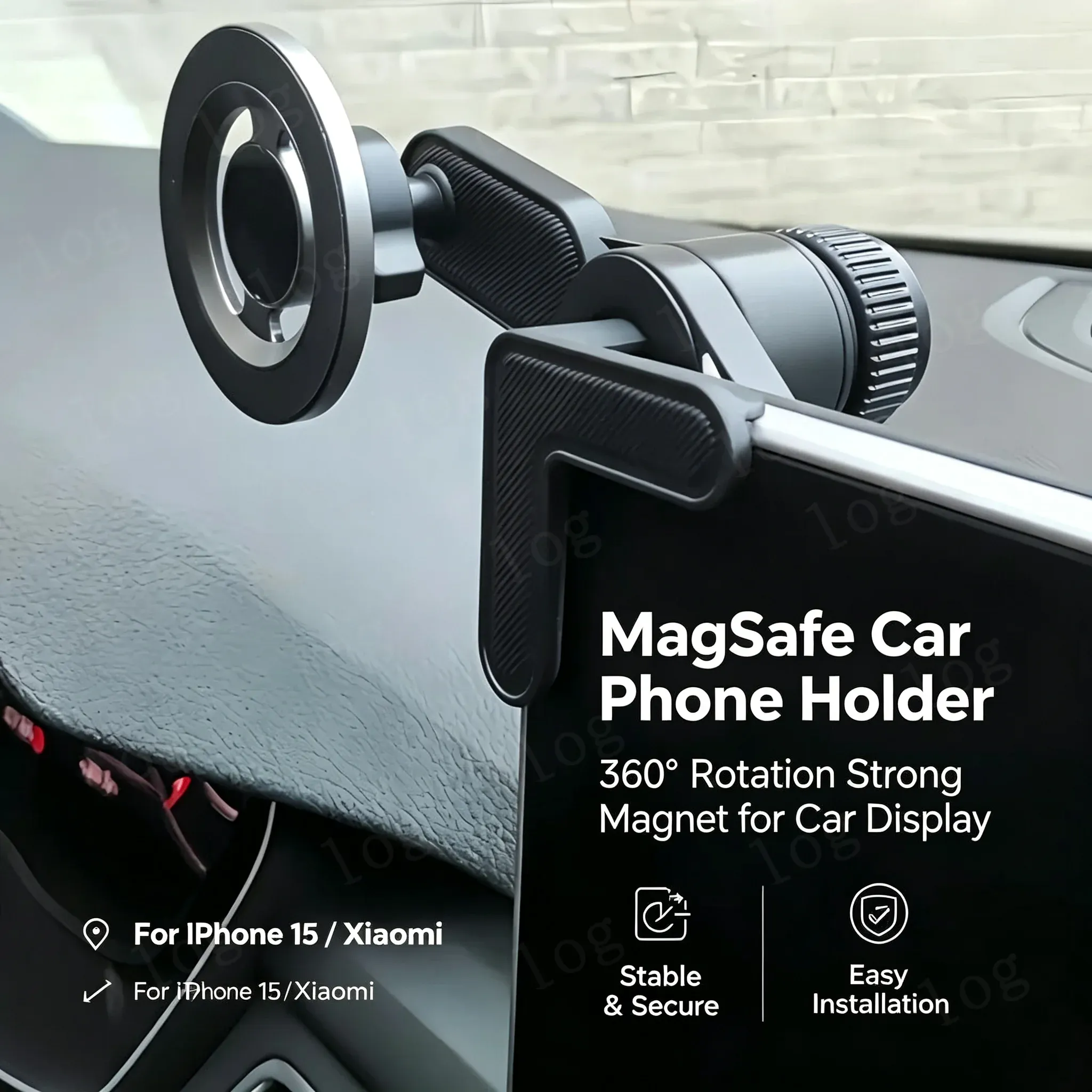Support magnétique universel pour téléphone portable, rotation à 360 degrés, aimant puissant, compatible iPhone 15 MagSafe et Xiaomi 3
