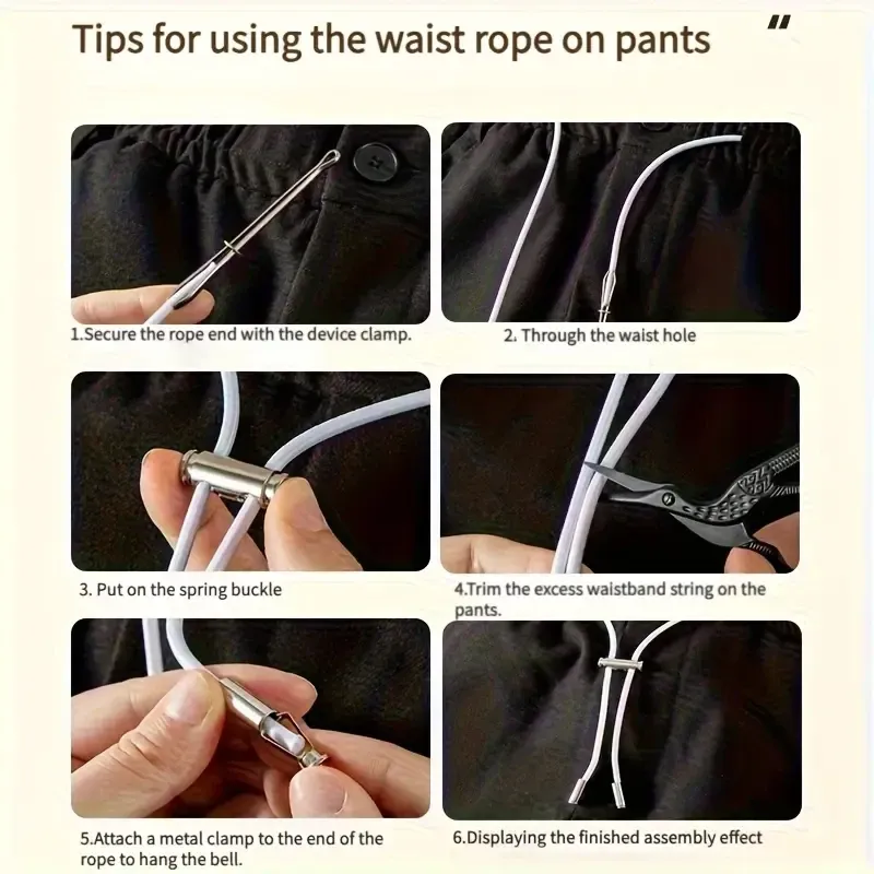 Pantalon de survêtement avec élastique renforcé 2 m, cordon de serrage avec système d'enfilage et bouchon de verrouillage 6