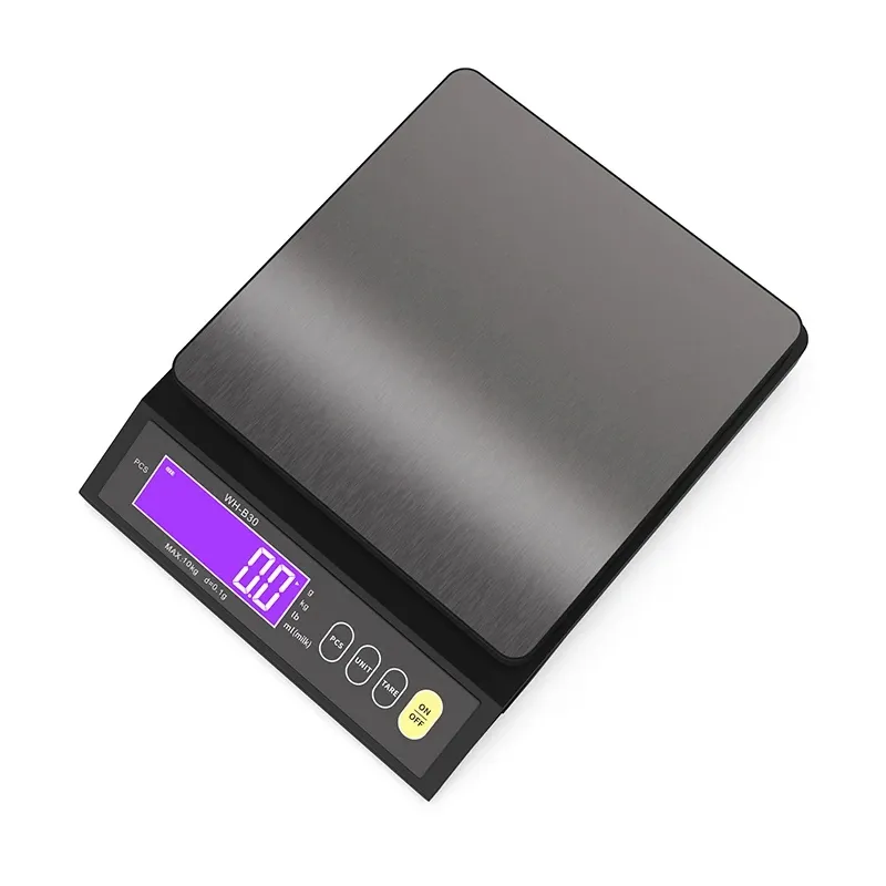 Balance de cuisine électronique rechargeable 5 kg / 10 kg, étanche, écran LCD, en acier inoxydable 2