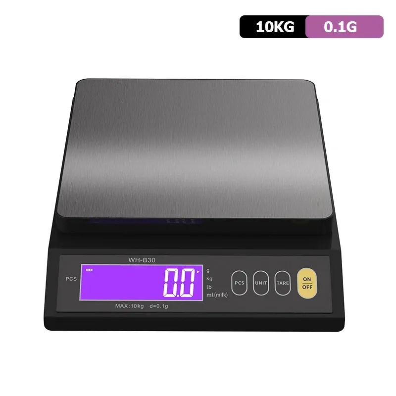 Balance de cuisine électronique rechargeable 5 kg / 10 kg, étanche, écran LCD, en acier inoxydable 7
