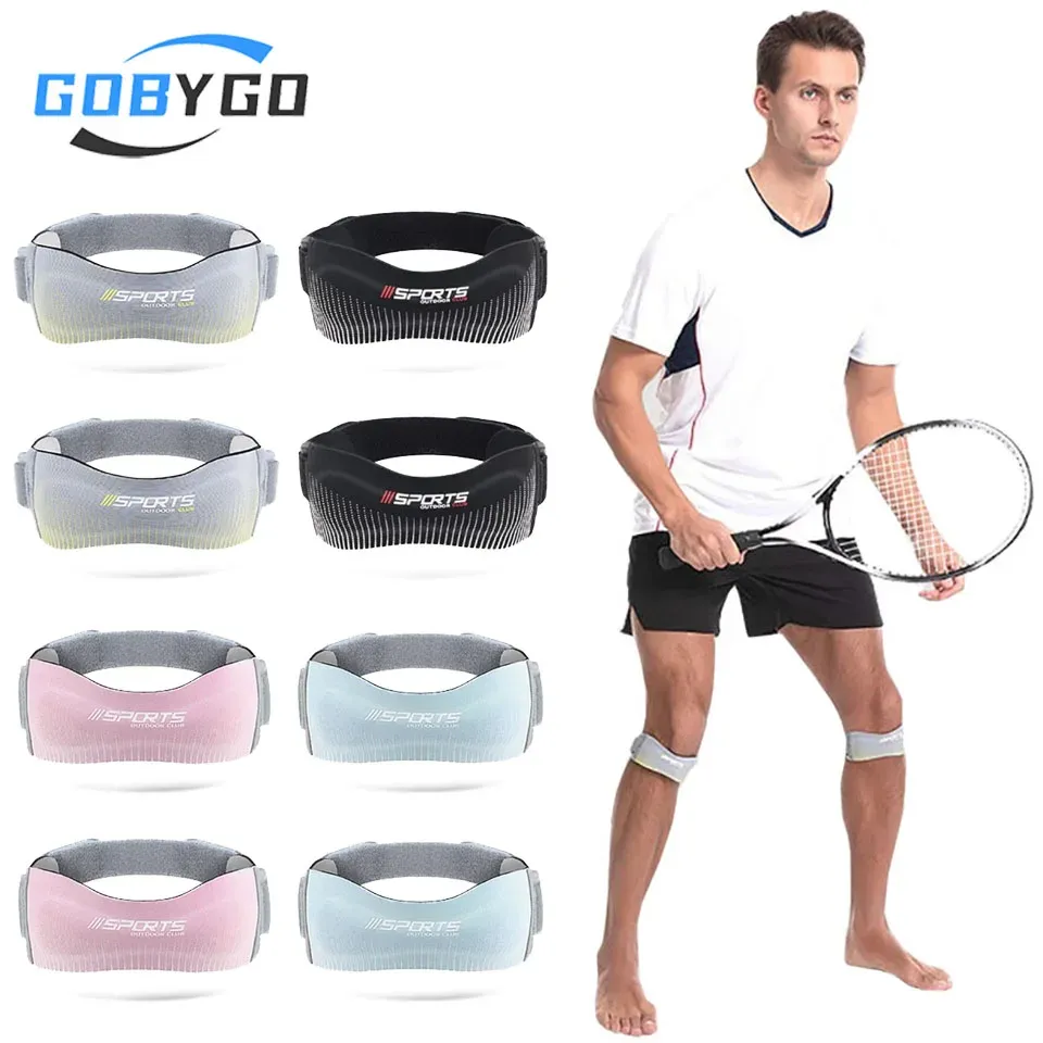 GOBYGO Lot de 2 Genouillères de Compression Réglables avec Sangle Rotule, Absorption des Chocs, Mixte - Image 1