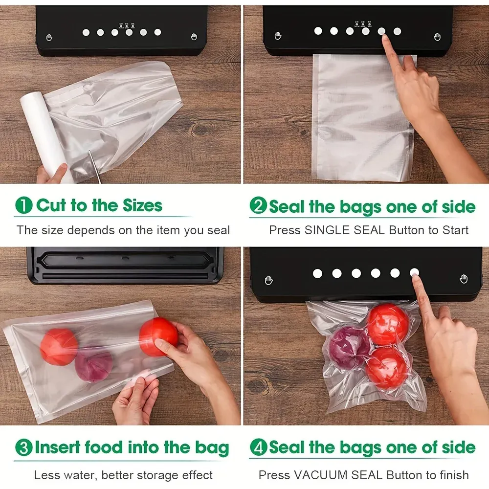 Rouleaux de sacs sous vide pour aliments, 12/15/20/25/28 cm x 1500 cm 6
