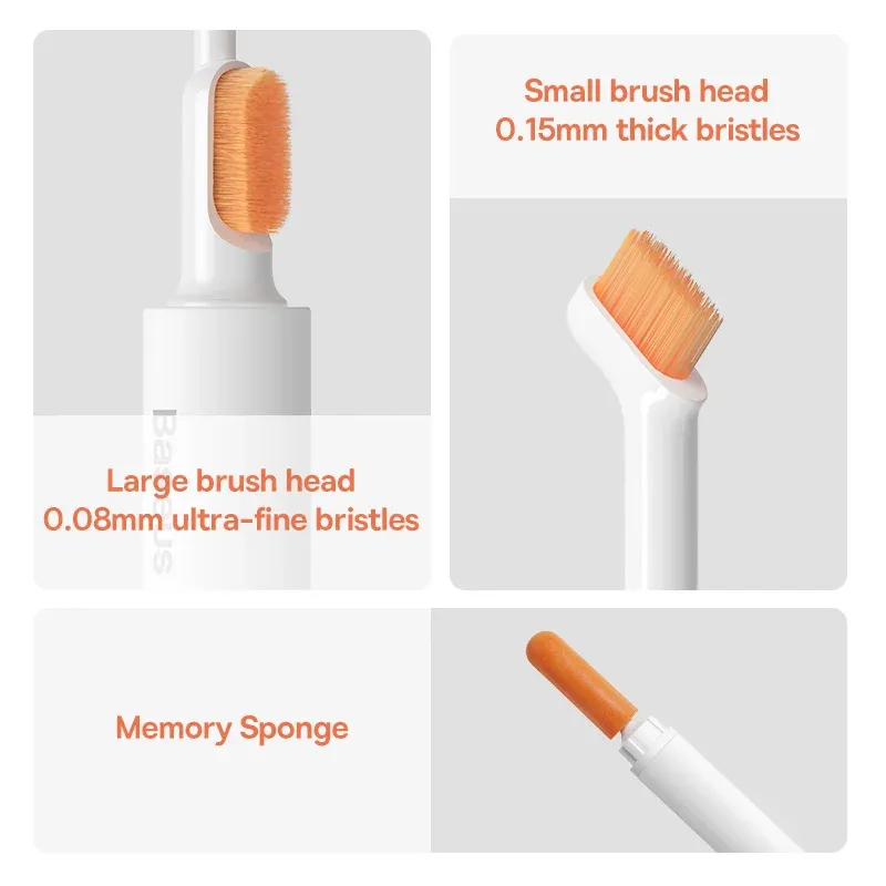 Baseus Brosse de nettoyage pour écouteurs Bluetooth, kit de nettoyage pour AirPods Pro, stylo de nettoyage pour boîtier 2