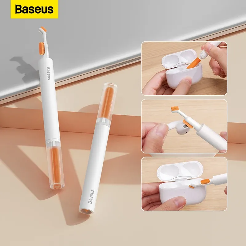 Baseus Brosse de nettoyage pour écouteurs Bluetooth, kit de nettoyage pour AirPods Pro, stylo de nettoyage pour boîtier 5