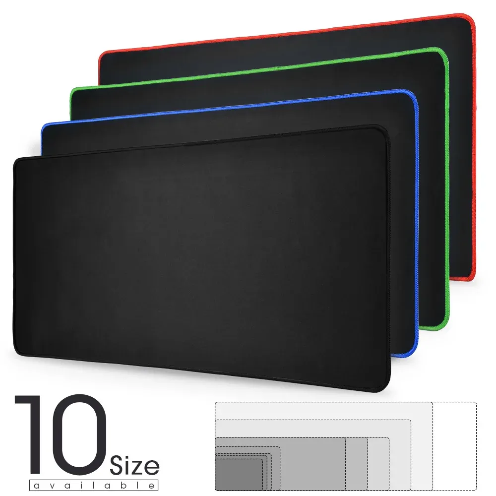 Grand tapis de souris gaming pour ordinateur, imperméable, en plusieurs tailles, antidérapant, en caoutchouc naturel, pour bureau, avec bordure de verrouillage