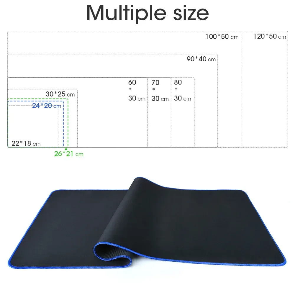 Grand tapis de souris gaming pour ordinateur, imperméable, en plusieurs tailles, antidérapant, en caoutchouc naturel, pour bureau, avec bordure de verrouillage 6
