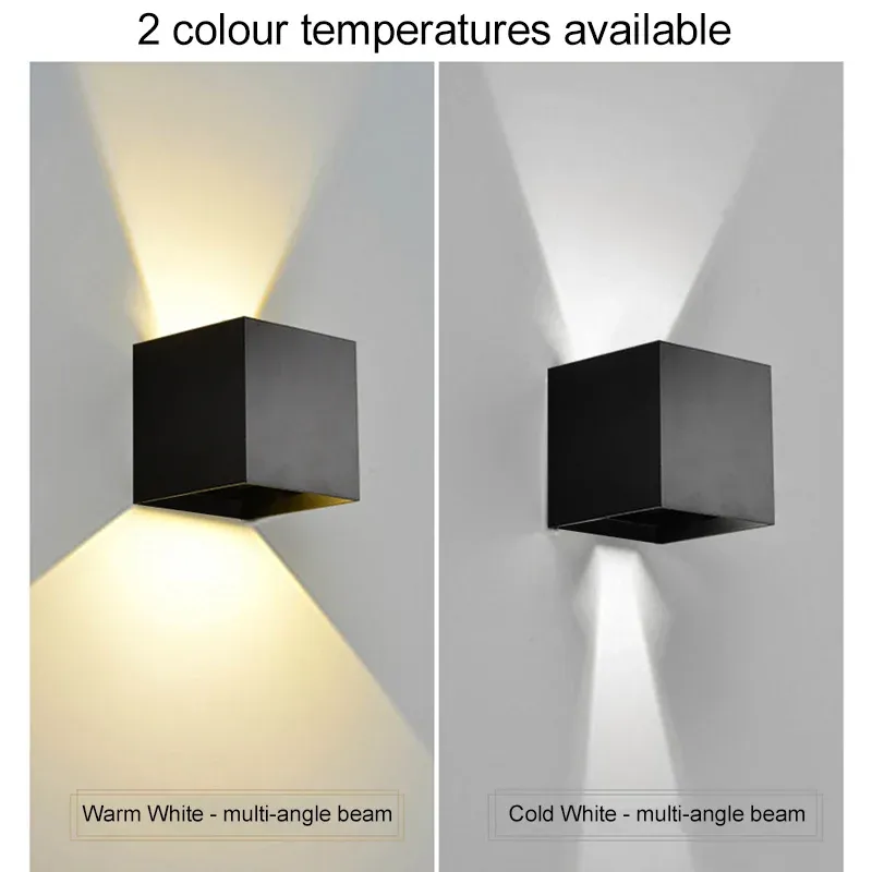 Applique murale LED 7 W carrée, blanc froid et blanc chaud, étanche, pour intérieur et extérieur, design moderne nordique 3