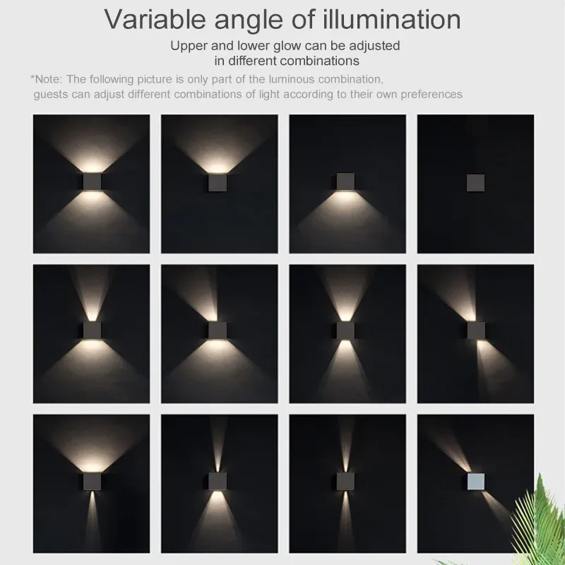Applique murale LED 7 W carrée, blanc froid et blanc chaud, étanche, pour intérieur et extérieur, design moderne nordique 2