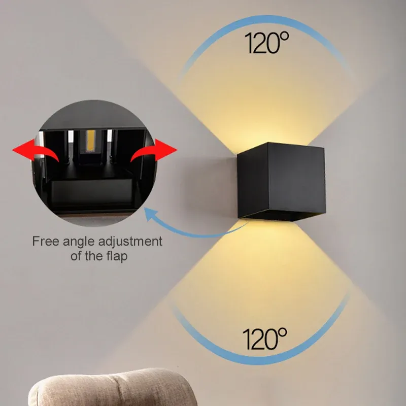 Applique murale LED 7 W carrée, blanc froid et blanc chaud, étanche, pour intérieur et extérieur, design moderne nordique 4