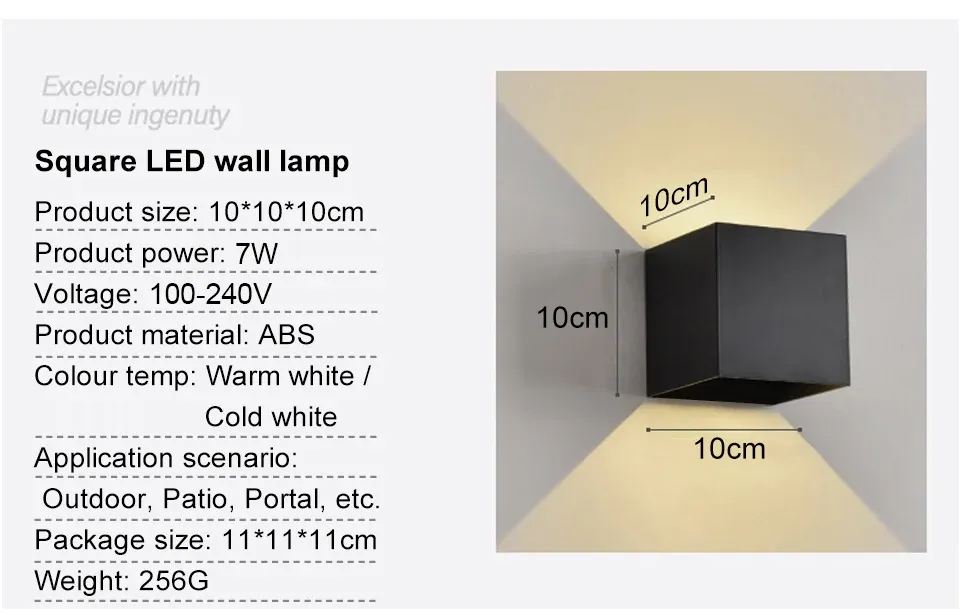 Applique murale LED sous différents angles