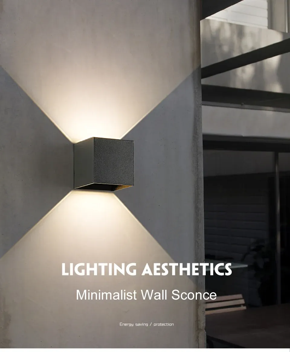 Applique murale LED carrée au design moderne nordique