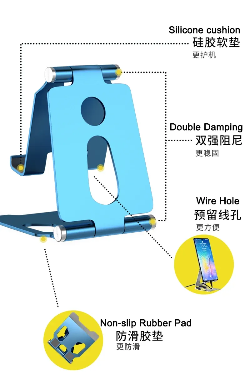 Support de téléphone en position horizontale