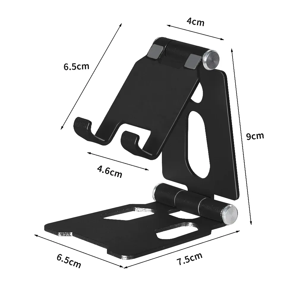 Support de bureau pour téléphone portable en alliage d'aluminium pour iPhone 13 et 14 Pro, support paresseux pliable 11