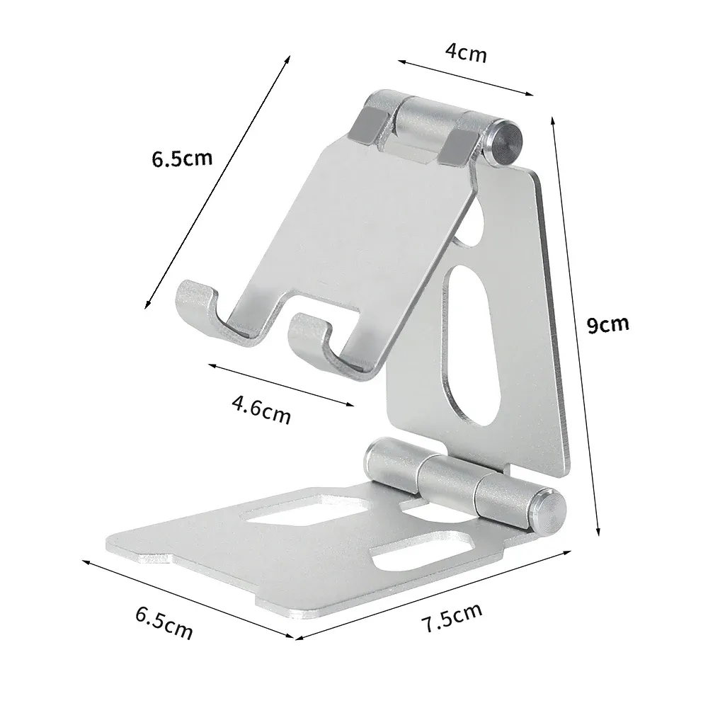 Support de bureau pour téléphone portable en alliage d'aluminium pour iPhone 13 et 14 Pro, support paresseux pliable 9