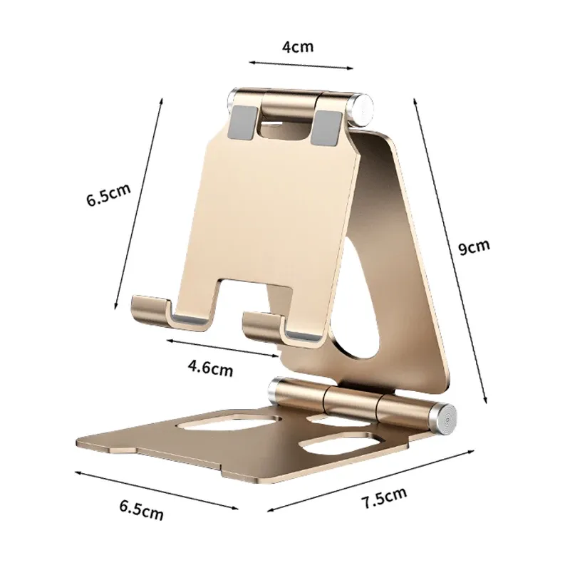 Support de bureau pour téléphone portable en alliage d'aluminium pour iPhone 13 et 14 Pro, support paresseux pliable 7