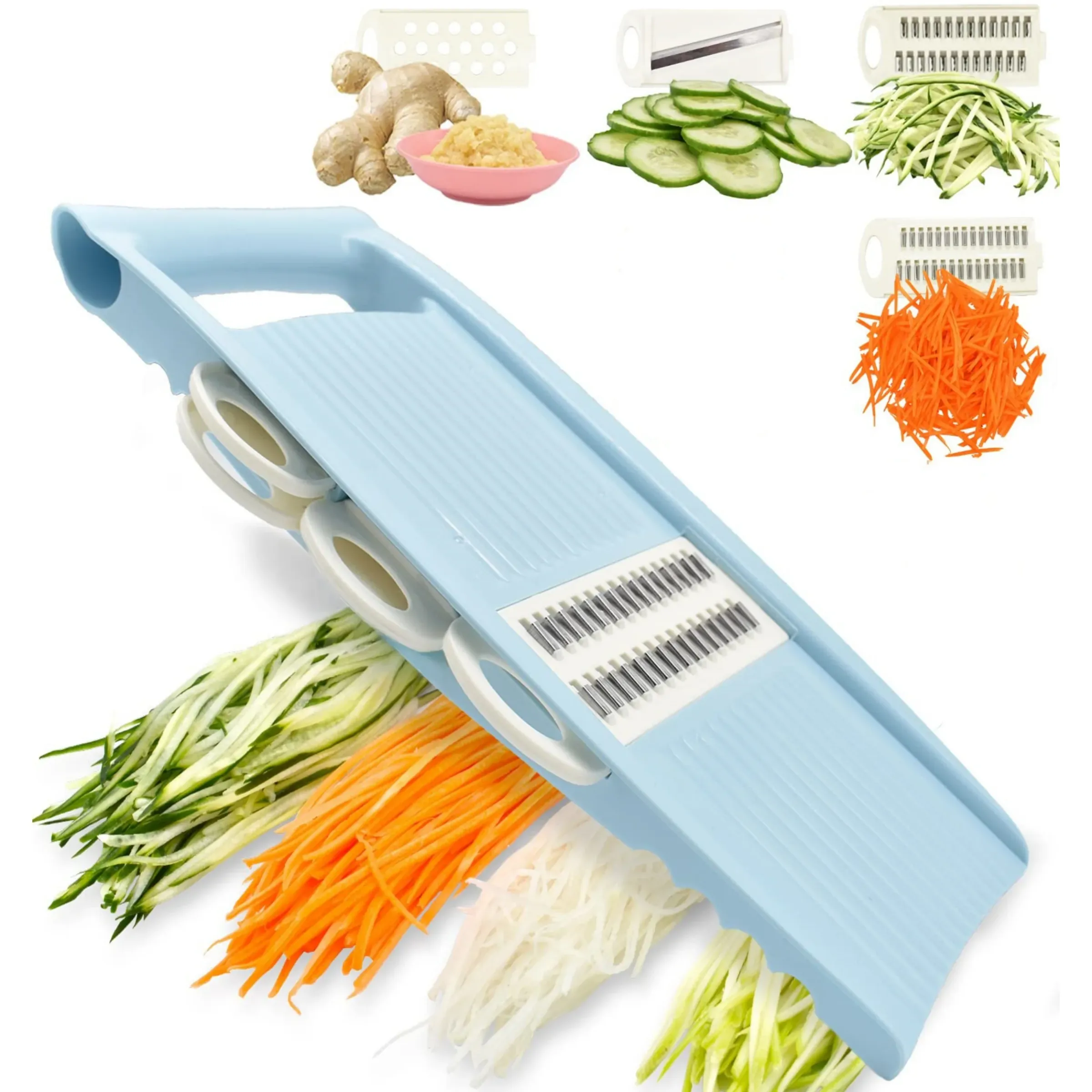 Éminceur 5 en 1 multifonction pour légumes et fruits : râpe manuelle, coupe-légumes et hachoir à pommes de terre 1